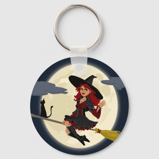 魔女の魔女ほうき箒 キーホルダー (正面)