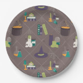 魔女の魔法の供給ハロウィーン ペーパープレート (正面)