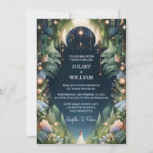 魔女の魔法の夢の神秘的な星ムーン結婚ズ 招待状 (正面)