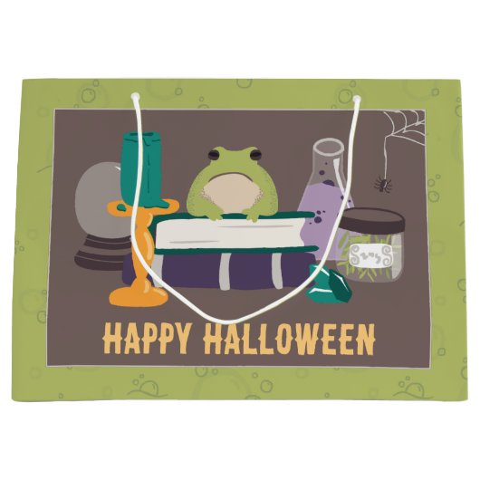 魔女の魔道具材料ハロウィーン ラージペーパーバッグ (正面)