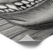 魔女の黒猫スカルゴシックファンタジー猫アートPri ポスター (角)