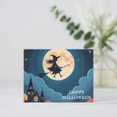 魔女はがき付きハロウィーンの怖い夜 ポストカード (スタンド正面)