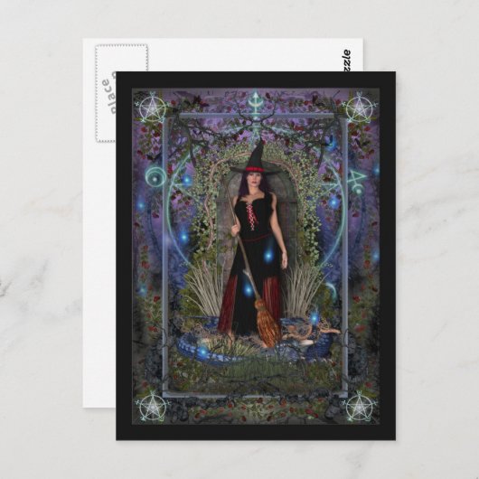 魔女はがき – Blue Moon Witch & Dragon ポストカード (正面/裏面)