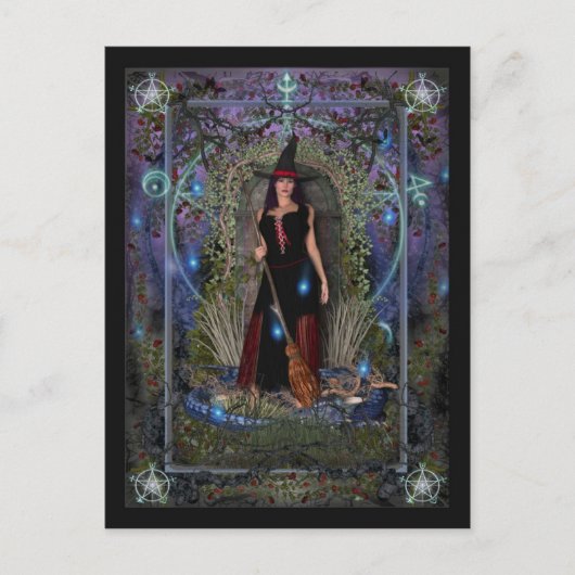 魔女はがき – Blue Moon Witch & Dragon ポストカード (正面)