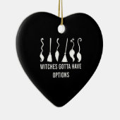 魔女はオプションを持つ必要がある面白いハロウィーンの衣装 セラミックオーナメント (右)