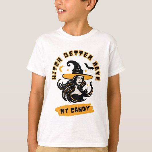 魔女はキャンディを持った方がいい！魔女ハロウィーン Tシャツ (正面)