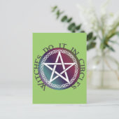 「魔女はグルグルでやる」かわいい異教のデザイン ポストカード (スタンド正面)