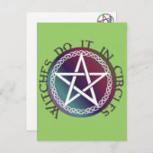 「魔女はグルグルでやる」かわいい異教のデザイン ポストカード (正面/裏面)