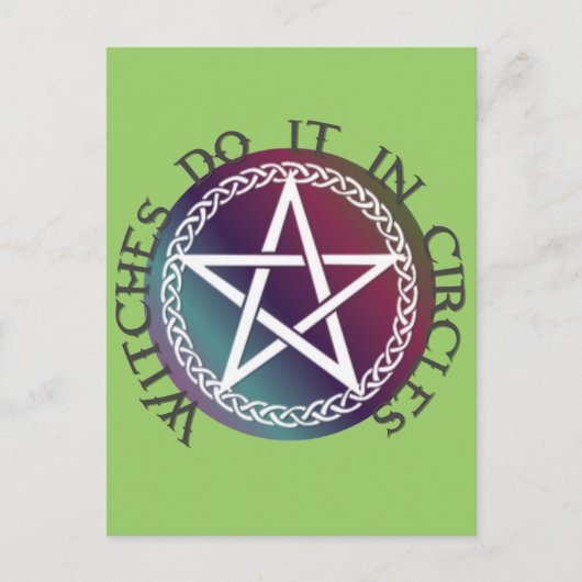 「魔女はグルグルでやる」かわいい異教のデザイン ポストカード (正面)