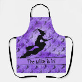 魔女はハロウィーンウィッチシルエットパープル エプロン (正面)