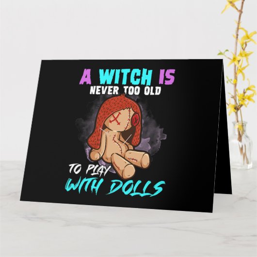魔女は人形と一緒に年を取り過ぎるこ遊とがない カード (黄色い花)