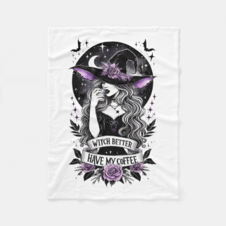 魔女は俺のコーヒおもしろいー魔女を許せ フリースブランケット