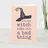 魔女は嫌な事言うねハロウィン カード (正面)