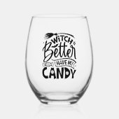 魔女は私のお菓子を持った方がいい ステムなしワイングラス (正面)