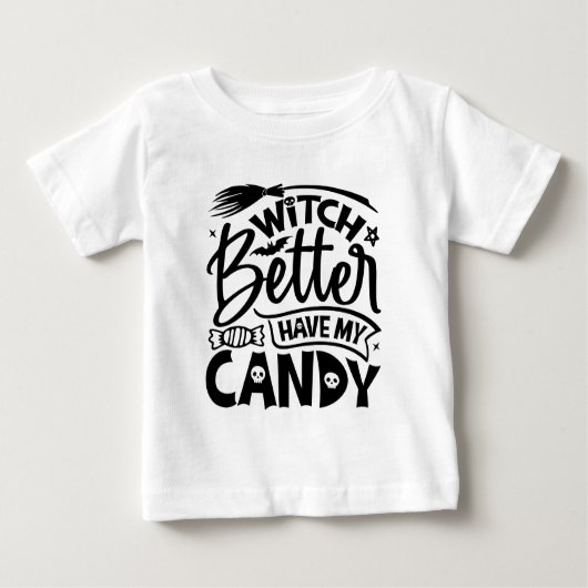魔女は私のお菓子を持った方がいい ベビーTシャツ (正面)