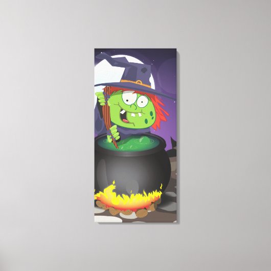 魔女は釜を攪拌する。 キャンバスプリント (正面)