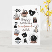 魔女へのハッピーバースデーお気に入りの。 カード (黄色い花)