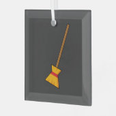 魔女ほうき ガラスオーナメント (正面左)