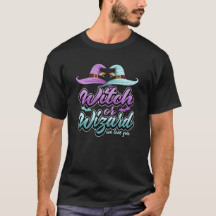 魔女または魔法使い私たちはあなたを妊娠の発表を愛する Tシャツ