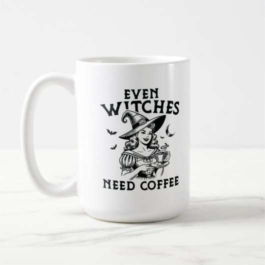 魔女もコーヒーが必要おもしろいだ コーヒーマグカップ (左)
