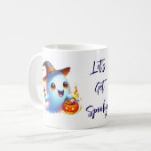 魔女よくはしゃぐ帽をかぶった2つの幽霊 コーヒーマグカップ (正面左)