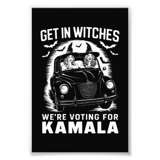 魔女を獲得するカマラハロウィーンの投票をしている フォトプリント            (正面)