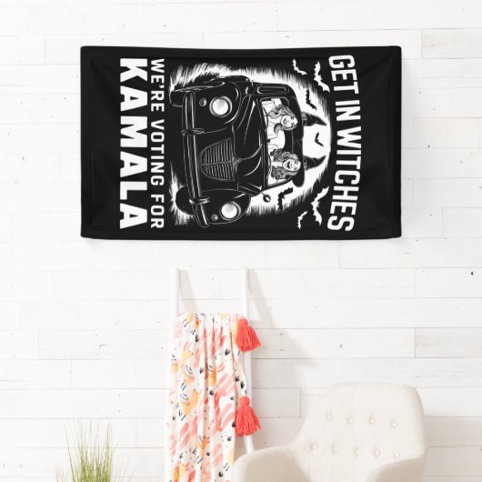 魔女を獲得するカマラハロウィーンの投票をしている 横断幕 (インサイチュ)