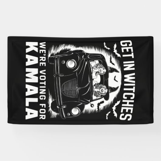 魔女を獲得するカマラハロウィーンの投票をしている 横断幕 (横)