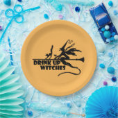 魔女を飲み干す、オレンジ ペーパープレート (パーティー)