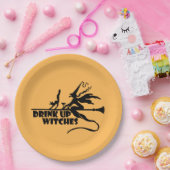 魔女を飲み干す、オレンジ ペーパープレート (パーティー)