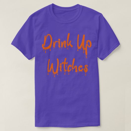 魔女を飲む面白いハロウィーン魔女の女性が飲む Tシャツ (デザイン正面)