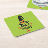 魔女を飲む |ハロウィーン スクエアペーパーコースター (アングル)