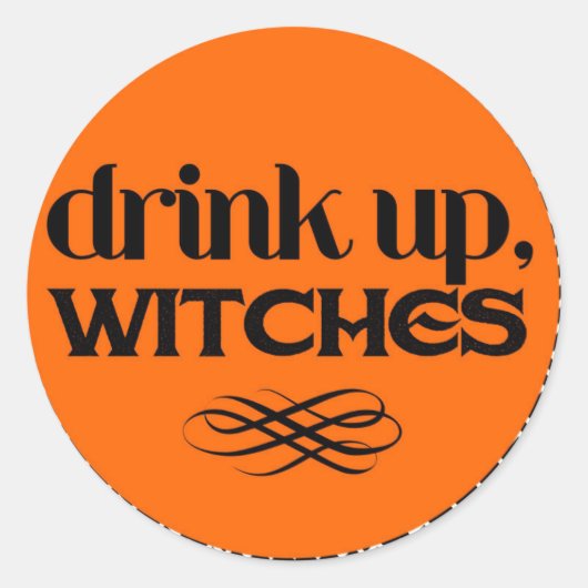 魔女を飲む ラウンドシール (正面)