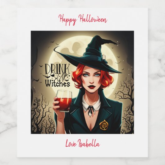 魔女を飲む ワインラベル (シングルラベル)