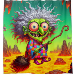 魔女アート シャワーカーテン