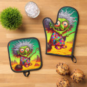 魔女アート 鍋つかみ&鍋敷きセット (トップダウン)