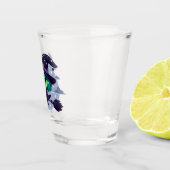 魔女オンブルームハロウィーンかわいい漫画の月のこうもり ショットグラス (右)