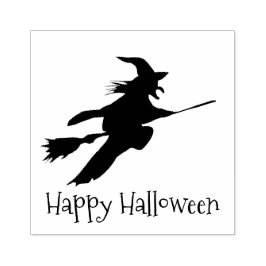 魔女オンブロムスティックハロウィーンデザイン木印 ラバースタンプ