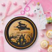 魔女オンブロムハロウィン不気味ハウスツリーズ ペーパープレート (パーティー)