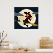 魔女オン飛んでいるブロム ポスター (キッチン)