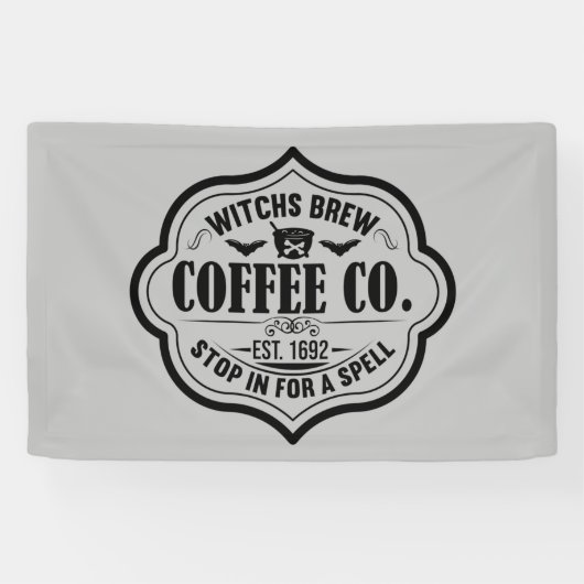 魔女カッコいいがコーヒーのハロウィーンを作る 横断幕 (横)