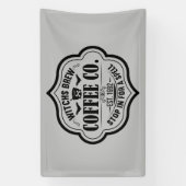 魔女カッコいいがコーヒーのハロウィーンを作る 横断幕 (縦)