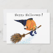 魔女カボチャ付き面白いハロウィーンカー飛んでいるド (正面)