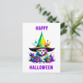 魔女カラフル猫 ポストカード (スタンド正面)