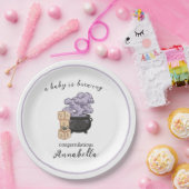 魔女カルドロンハロウィンベビーシャワー ペーパープレート (パーティー)