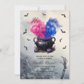 魔女カルドロンハロウィーンベビージェンダーリビール 招待状 (正面)