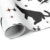 魔女キャット&キャッスルシルエットラッピング紙 ラッピングペーパー (ロールコーナー)