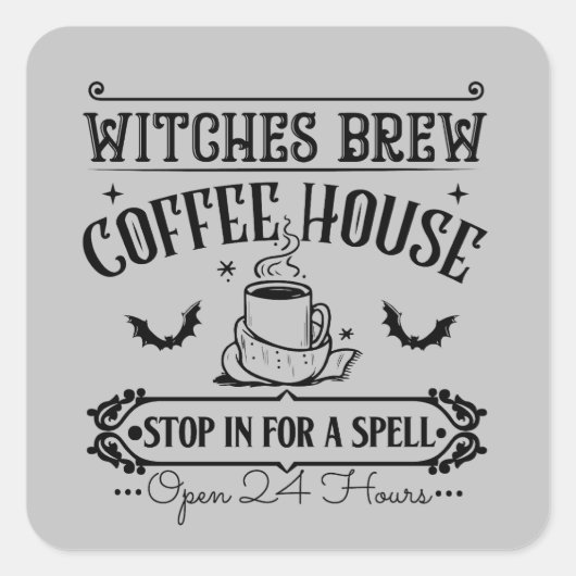 魔女クールがコーヒーハウスを造るハロウィーン スクエアシール (正面)