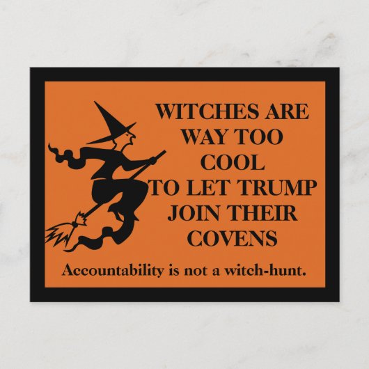 魔女クールだ。トランプは違う。 ポストカード (正面)