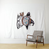 魔女クール猫 – かわいいハロウィーン子猫とハートG タペストリー (インサイチュ(横))